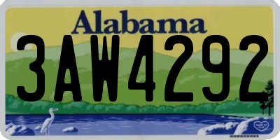 AL license plate 3AW4292