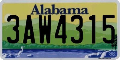 AL license plate 3AW4315