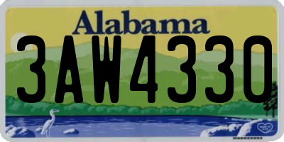 AL license plate 3AW4330