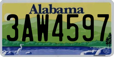 AL license plate 3AW4597