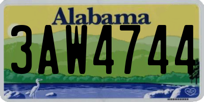 AL license plate 3AW4744