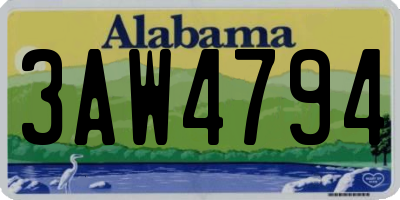 AL license plate 3AW4794