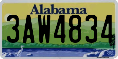 AL license plate 3AW4834