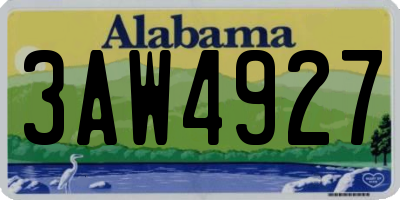 AL license plate 3AW4927