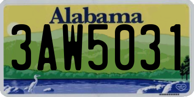 AL license plate 3AW5031