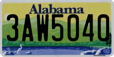 AL license plate 3AW5040