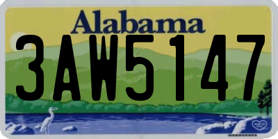 AL license plate 3AW5147