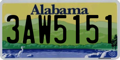 AL license plate 3AW5151