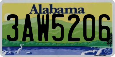 AL license plate 3AW5206