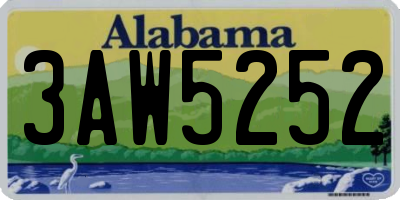 AL license plate 3AW5252
