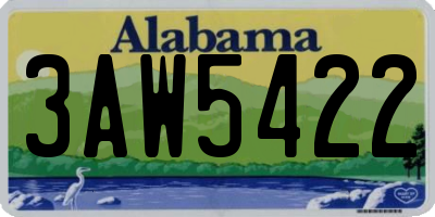 AL license plate 3AW5422