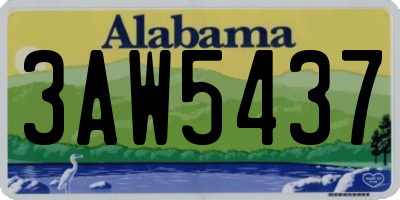 AL license plate 3AW5437