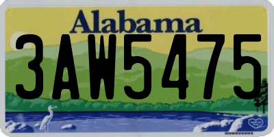 AL license plate 3AW5475