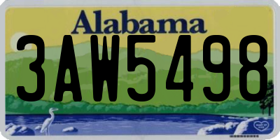 AL license plate 3AW5498