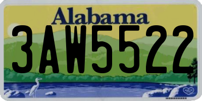 AL license plate 3AW5522