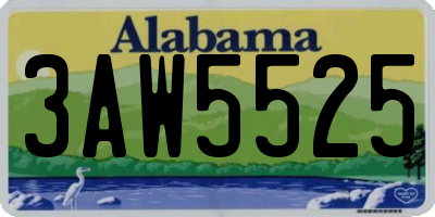AL license plate 3AW5525