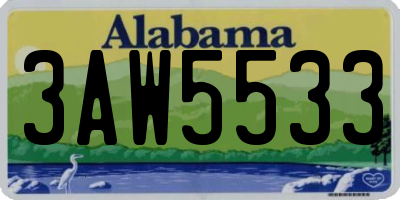 AL license plate 3AW5533