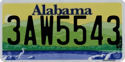 AL license plate 3AW5543