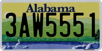 AL license plate 3AW5551