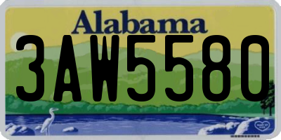 AL license plate 3AW5580