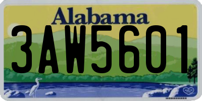 AL license plate 3AW5601