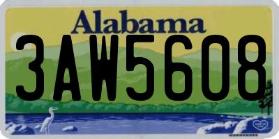 AL license plate 3AW5608