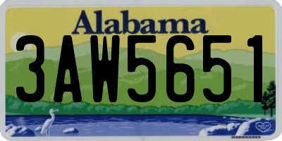 AL license plate 3AW5651