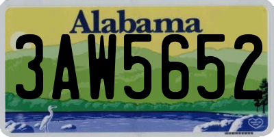 AL license plate 3AW5652