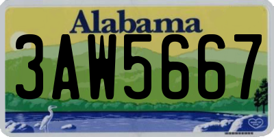 AL license plate 3AW5667