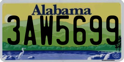 AL license plate 3AW5699