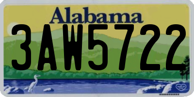 AL license plate 3AW5722
