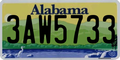 AL license plate 3AW5733