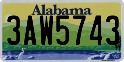 AL license plate 3AW5743
