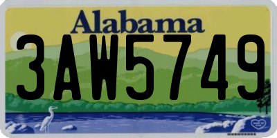 AL license plate 3AW5749