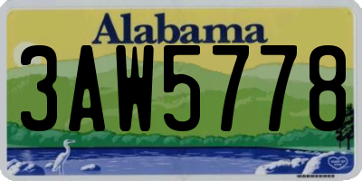AL license plate 3AW5778