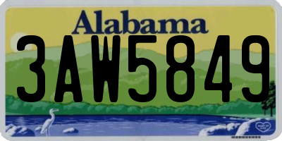 AL license plate 3AW5849