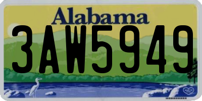 AL license plate 3AW5949
