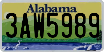 AL license plate 3AW5989