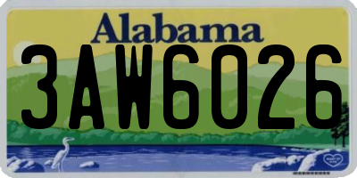 AL license plate 3AW6026