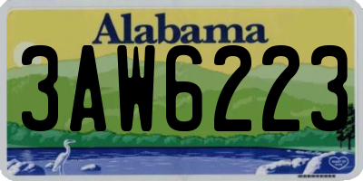 AL license plate 3AW6223