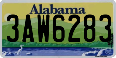 AL license plate 3AW6283