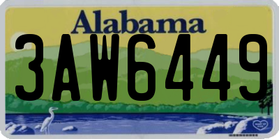 AL license plate 3AW6449