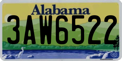 AL license plate 3AW6522