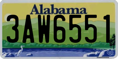 AL license plate 3AW6551