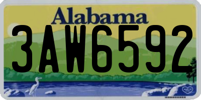 AL license plate 3AW6592