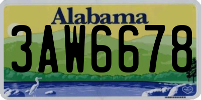 AL license plate 3AW6678