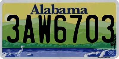 AL license plate 3AW6703