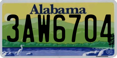 AL license plate 3AW6704