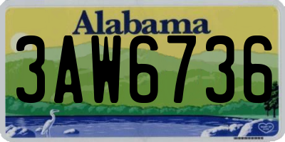 AL license plate 3AW6736