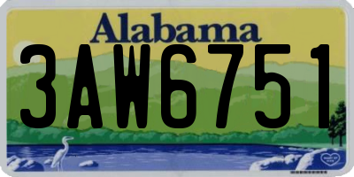 AL license plate 3AW6751